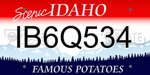 IB6Q534 Idaho License Plate