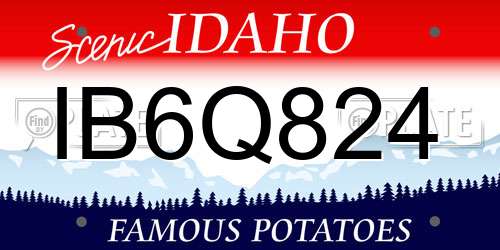 IB6Q824 Idaho License Plate