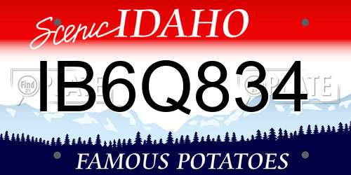 IB6Q834 Idaho License Plate