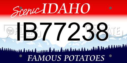 IB77238 Idaho License Plate