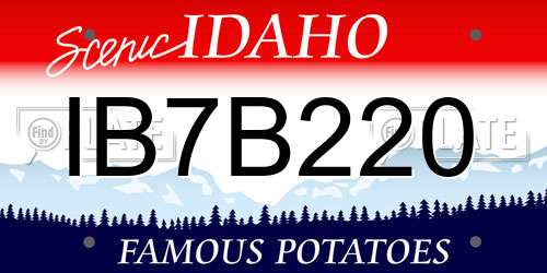 IB7B220 Idaho License Plate