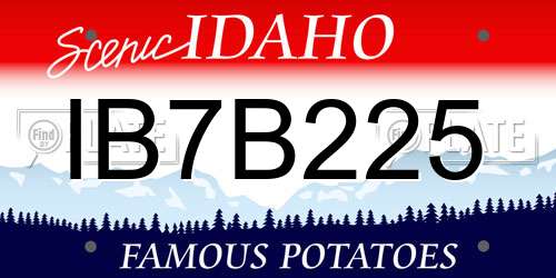 IB7B225 Idaho License Plate