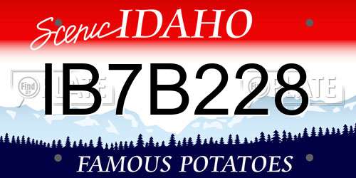 IB7B228 Idaho License Plate