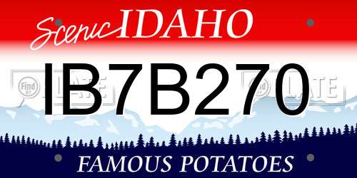 IB7B270 Idaho License Plate
