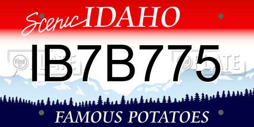 IB7B775 Idaho License Plate