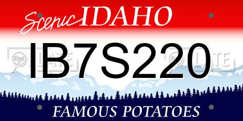 IB7S220 Idaho License Plate