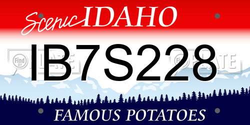 IB7S228 Idaho License Plate