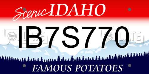 IB7S770 Idaho License Plate