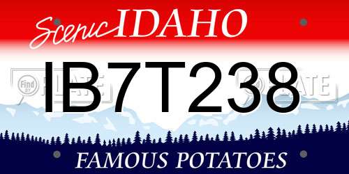 IB7T238 Idaho License Plate