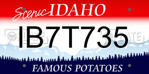 IB7T735 Idaho License Plate