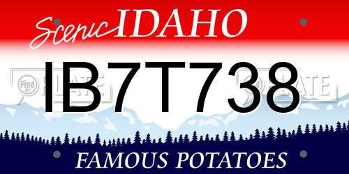 IB7T738 Idaho License Plate