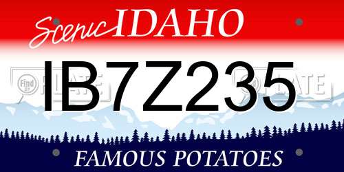 IB7Z235 Idaho License Plate