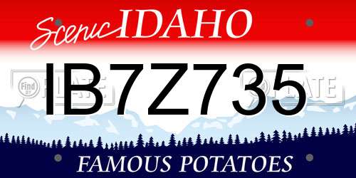 IB7Z735 Idaho License Plate
