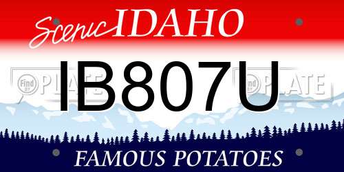 IB807U Idaho License Plate