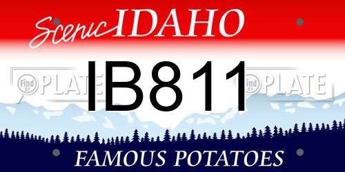 IB811 Idaho License Plate