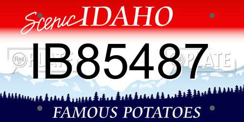 IB85487 Idaho License Plate