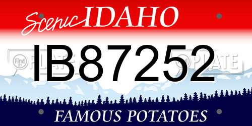 IB87252 Idaho License Plate
