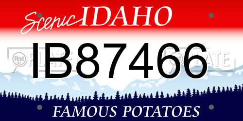 IB87466 Idaho License Plate