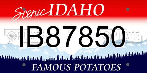 IB87850 Idaho License Plate