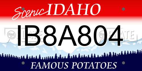IB8A804 Idaho License Plate
