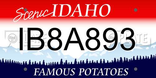 IB8A893 Idaho License Plate