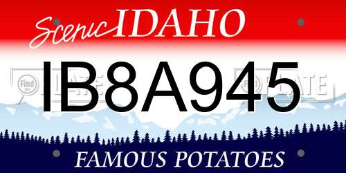 IB8A945 Idaho License Plate