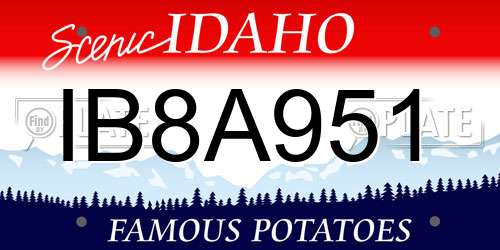 IB8A951 Idaho License Plate