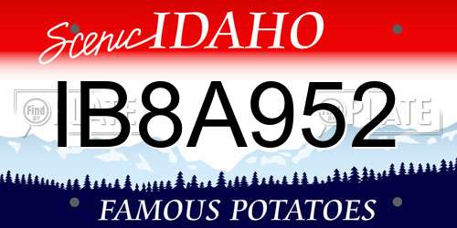 IB8A952 Idaho License Plate