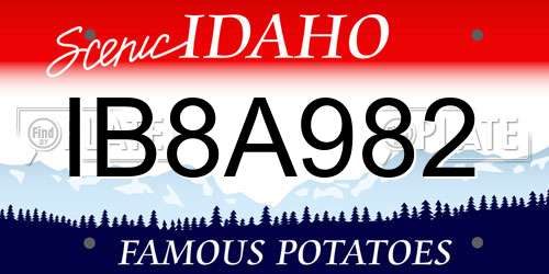 IB8A982 Idaho License Plate