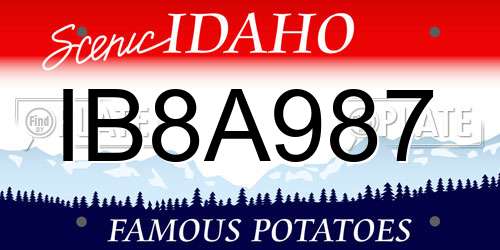 IB8A987 Idaho License Plate