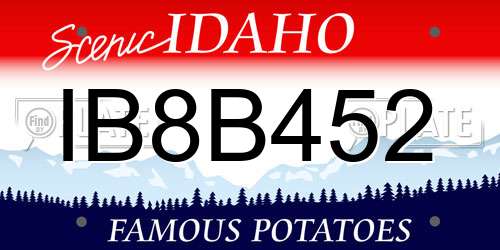 IB8B452 Idaho License Plate