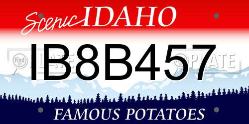 IB8B457 Idaho License Plate