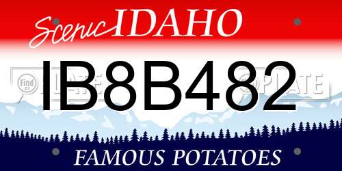 IB8B482 Idaho License Plate