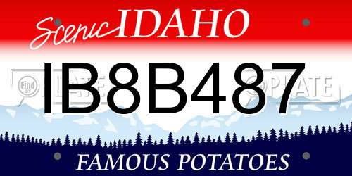 IB8B487 Idaho License Plate