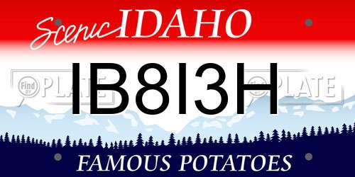 IB8I3H Idaho License Plate