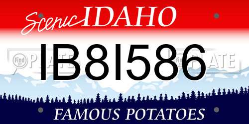 IB8I586 Idaho License Plate