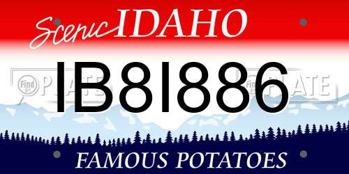 IB8I886 Idaho License Plate