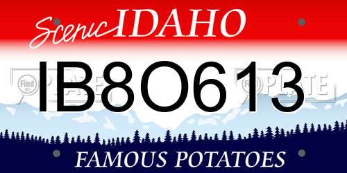 IB8O613 Idaho License Plate