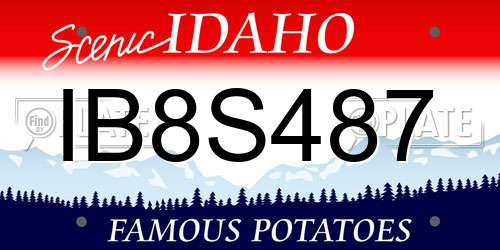 IB8S487 Idaho License Plate