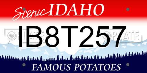 IB8T257 Idaho License Plate