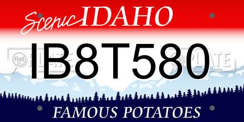 IB8T580 Idaho License Plate