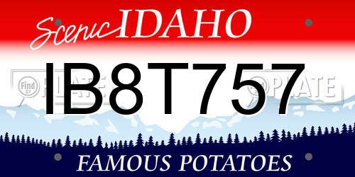 IB8T757 Idaho License Plate