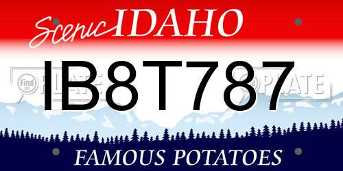 IB8T787 Idaho License Plate