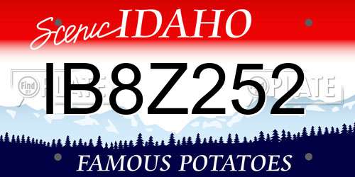 IB8Z252 Idaho License Plate