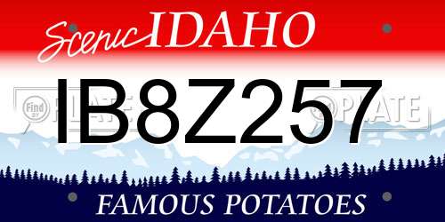 IB8Z257 Idaho License Plate