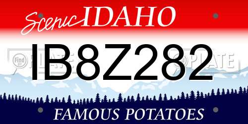 IB8Z282 Idaho License Plate