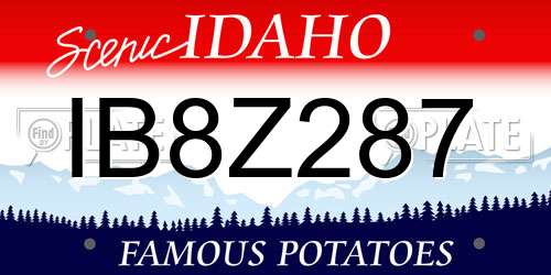 IB8Z287 Idaho License Plate