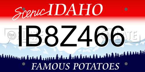 IB8Z466 Idaho License Plate