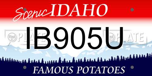 IB905U Idaho License Plate
