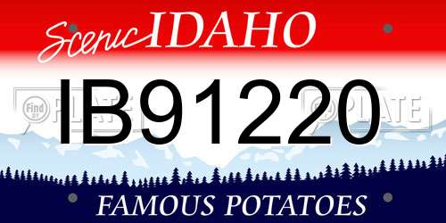 IB91220 Idaho License Plate